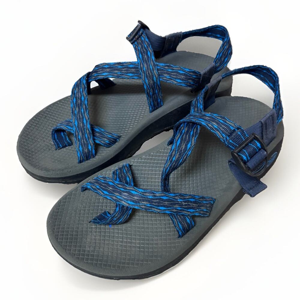 Chaco Mens 10 Gray Blue Adjustable Strap Sport Sandals Boho